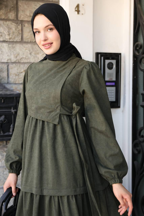 فستان قماش شمواه ربط