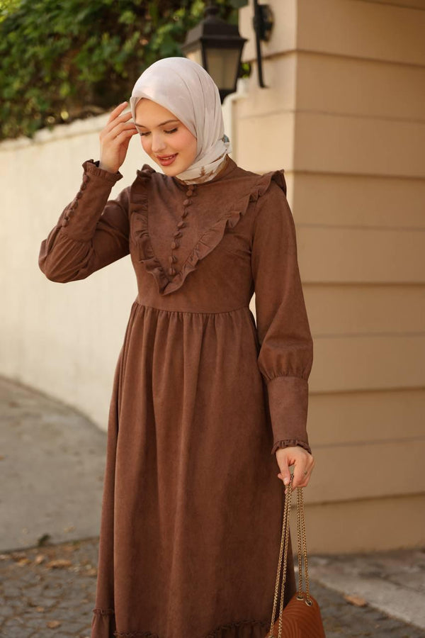 فستان شمواه مع أزرار